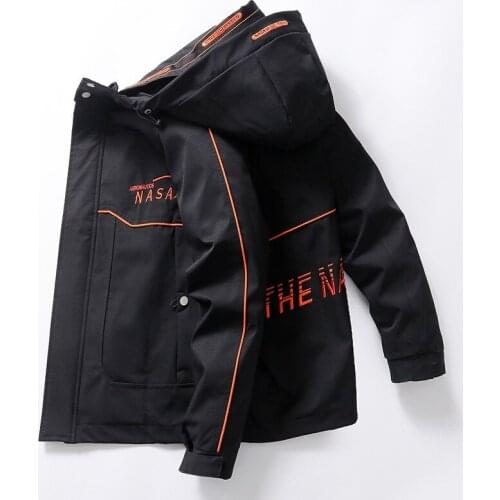 Fad Streetwear Casual Men Jacket Mens Bomber Jacket And Coat Slim Fit Hooded Windbreaker Male Outwear