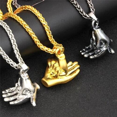 GOINHOT 12pcs/lot Stainless Steel Hand Gesture Necklace Jewelry Best Friend Christmas Gift Bijoux 2020 new