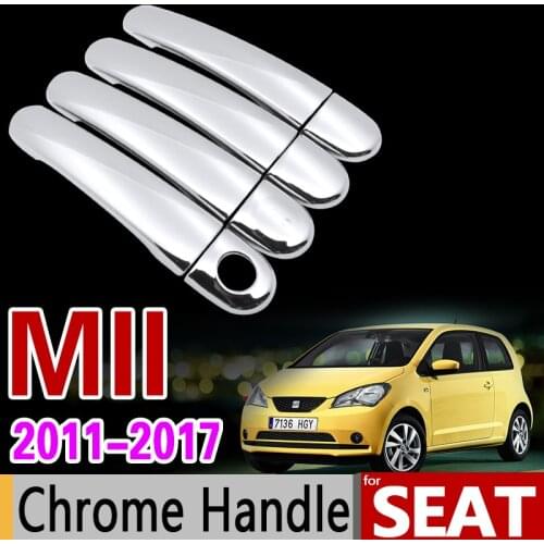 For Seat Mii e-Mii Chrome Handle Cover Trim Set 2011 2012 2013 2014 2015 2016 2017 Car Accessories Stickers Car Styling