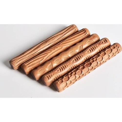 Ceramic tools wood / acrylic carved texture printing mud rolling embossed flower embossed pattern mud board free shipping