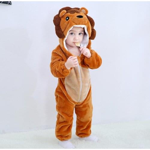 Newborn Romper Baby Boy Girl Jumpsuit Bebes Clothing Toddler Infant Pajamas Winter Baby Clothes Stitch Lion Romper Baby Costumes