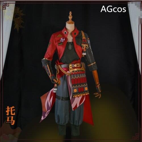 Game Genshin Impact Inazuma Thoma Cosplay Costume Male Christmas Sets Outfits Top+Pants