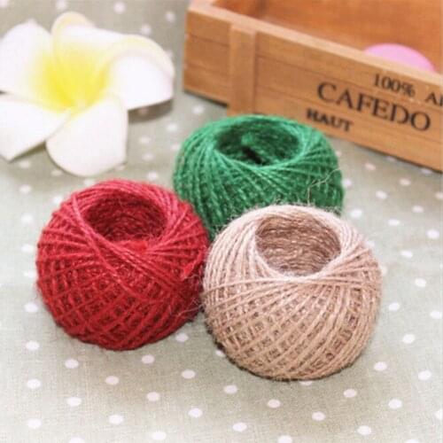 Fashion Dia 2mm 30M/Roll Mix burlap Rope Natural Jute Twine Burlap String Hemp Rope Wedding Gift Wrapping Cords Thread