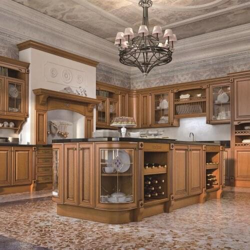 Modular Modern Antique Solid Wood Kitchen Furniture Cabinets Design