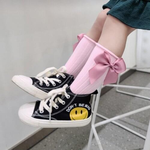 Girls bow socks Childrens Stocking autumn winter Korean version of Princess Baby stockings Kids knee long Socks