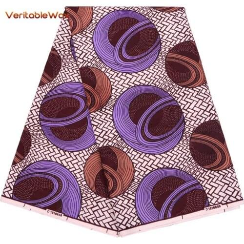 New Polyester Wax Prints Fabric 2021 Ankara VeritableWax High Quality 6 yards African Fabric for Party Dress FP6165