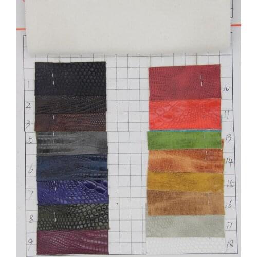 New thicker quality Lizard grain ariticial soft PU leather fabric many colors for choose Lizard skin pattern leather material