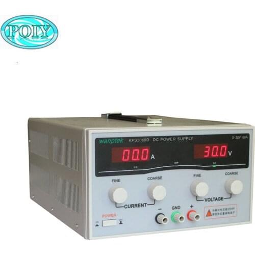 New KPS3060D High precision High Power Adjustable LED Dual Display Switching DC power supply 220V EU 30V/60A
