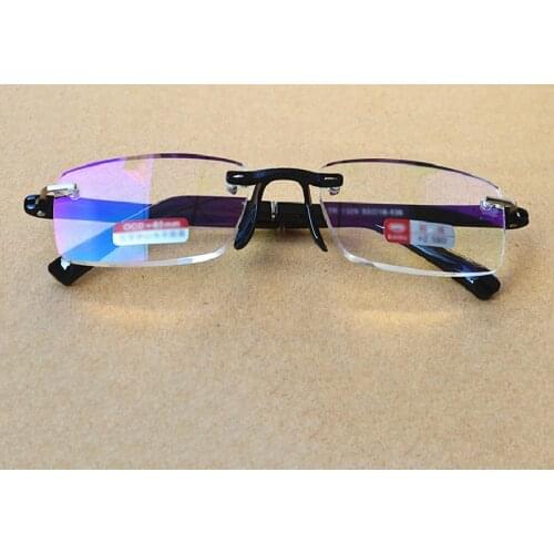 Men Women Frameless Reading Glasses Resin Lenses With PU Glasses Case Portable Eye Glasses Hyperopia R176