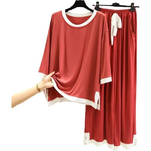 Sailor moon pijama mujer pyjama pour femme modal cotton pajama sets loose home suits Korean fashion 2 pieces set women pajamas