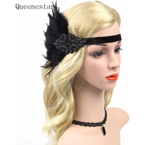 Red White Feather Headband Girls 1920s Great Gatsby Royal Ascot Race Fascinator Wedding Party Bride Sequin Feather Headdpiece