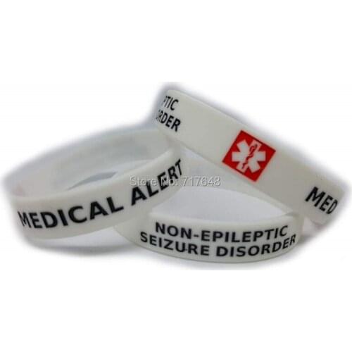 100pcs SEIZURE disorder SMALL non epileptic epilepsy wristband silicone bracelets free shipping by epacket A