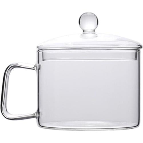 N58C Glass Saucepan with Cover Heatresistant Glass Stovetop Pot and Pan with Lid the Best Handmade Glass Cookware Set Cooktop