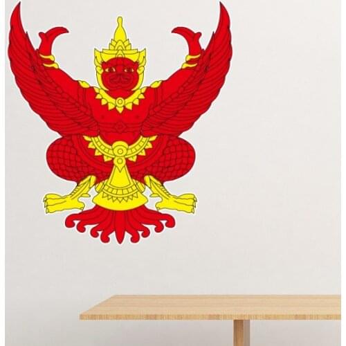 Kingdom of Thailand Thai Customs Culture Myth God Garuda Statue Wall Sticker Art Decals Mural DIY Wallpaper for Room Decal
