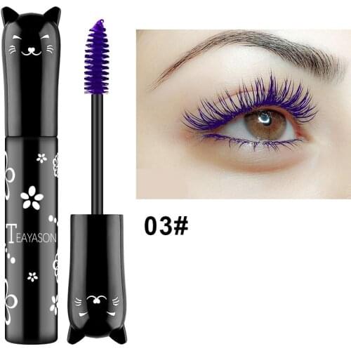 Color Mascara Waterproof Fast Dry Cute Lengthening Curling Cosplay Purple Black White Ink Mascara Waterproof Cosmetic TSLM1