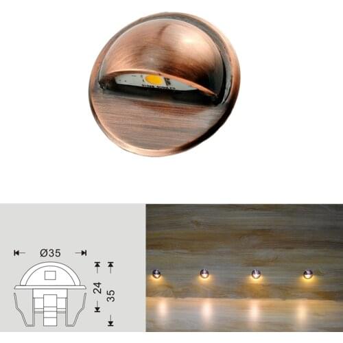 Pack of 20 Laminate Flooring Lamp Waterproof Deck Light 12V Aluminum LED Underground Spot Blue Color Grondspot