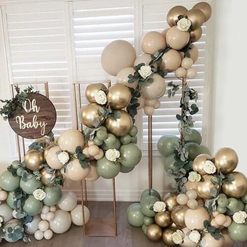 97 Pcs Avocado Green Balloon Garland Arch Kit Retro Gold Latex Jungle Birthday Baby Shower Party Wedding Decoration