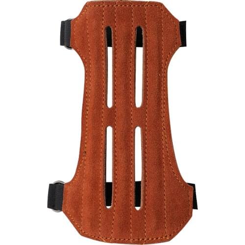 Suede Outdoor Archery Bow Arm Guard Bracer Protector for Target Shooting Hunting Brown 18 x 9 x 11 cm