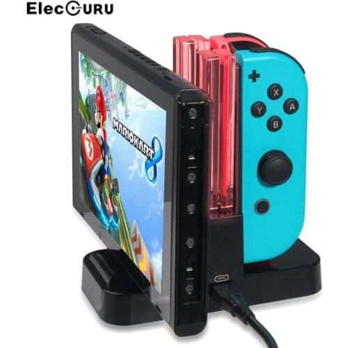 4 in 1 USB Gamepad Charger Game Controller Charging Dock Station Stand For Nintendo Switch Joy-con/Switch Pro Gamepad Controller