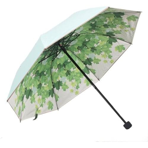 Quality Double Sun Umbrella Rain Women Fashion Princess Leaves Double Umbrellas Female Parasol Portable Creative Female Gift