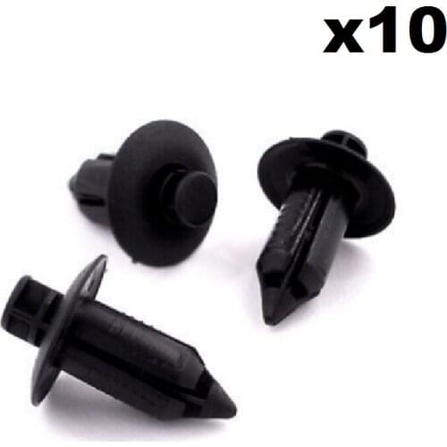 10x For Mazda Black Plastic Rivet Style Body and Trim Panel Retainer Clips