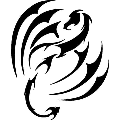 13.5cm*16.1cm Tribal Dragon Vinyl Car-Styling Motorcycle Stickers Decals Black/Silver S3-5484