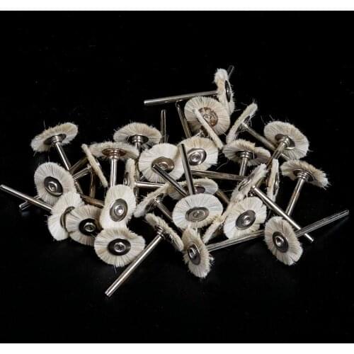 30pcs Dental Lab Soft White Goat Hair Polishing Brushes