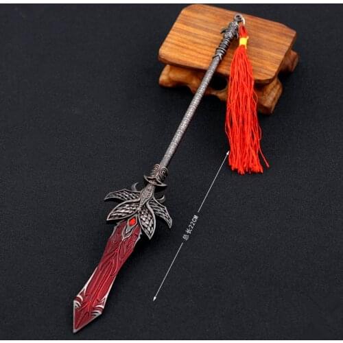 Wu Gengji Animation Peripheral Blood Spear Model Full Metal Toy Sword Gift Pendant Decoration Collection