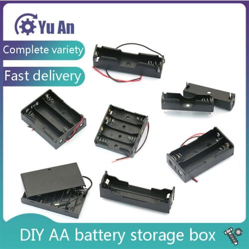 AA Battery Storage Box AA batteries Packs Case DIY Battery Holders Cell Box AA Batteries Holder with Switch and Cover 1-8x
