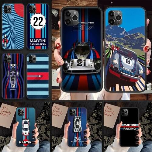 Martini Racing Phone Case Cover Hull For iphone 5 5s se 2 6 6s 7 8 12 mini plus X XS XR 11 PRO MAX black 3D prime tpu shell