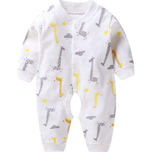 ZWF224 Baby Rompers Long Sleeve Jumpsuit Newborn Clothes Spring Autumn Pajamas, Baby Girl Boy Clothes 0-24 Months