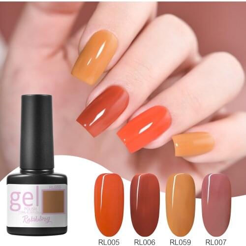 Rolabling Nail Gel Polish Autumn Winter Color Varnishes Glitter Soak Off UV LED Painting Nail Art Hybrid Lacquers Long Lasting