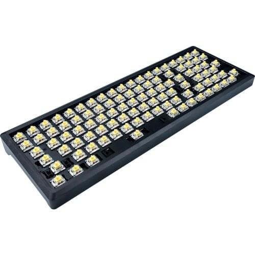 QMK VIA 96 Kit 2 Hotswap Kit ANSI ISO Layout Bottom RGB Type C PCB Aluminum CNC Case Bottom Brass Weight For Mechanical Keyboard