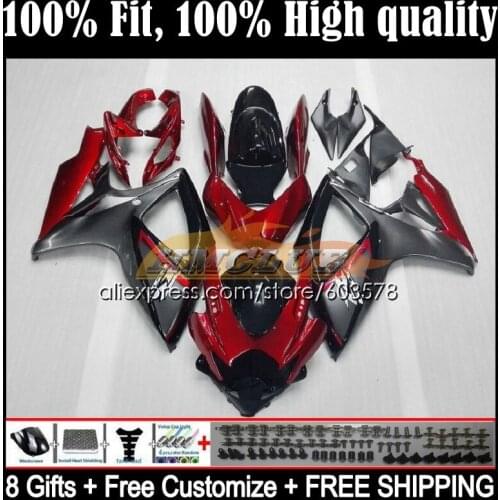 Injection For SUZUKI GSXR 600 750 CC GSXR-750 K6 750CC 5CL.7 GSXR750 GSXR-600 06 07 GSXR600 2006 2007 OEM Fairing Red grey