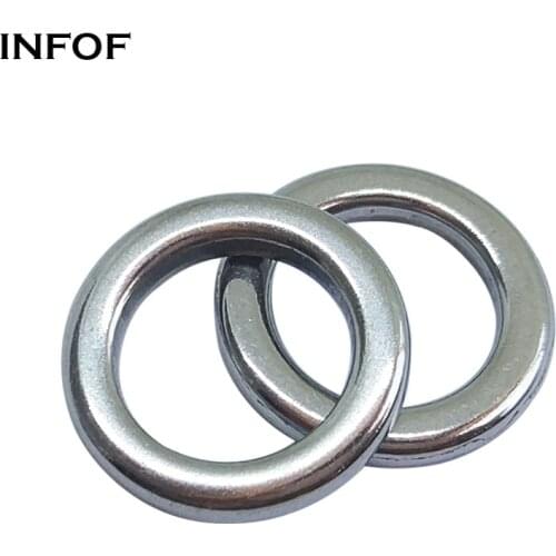 INFOF 100-pieces Solid Rings Fishing Swivels for Assist Hooks Jig Lure Round Rig Ring Saltwater Fishing Accessories