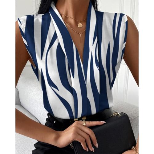Summer Women Plain Chiffon Boho Casual Top 2021 New Femme V Neck Sleeveless Vest Office Ladies Outfits Solid Elegant Tunics traf