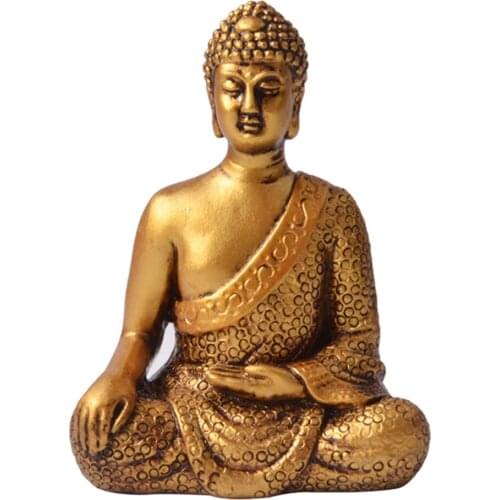 Buddha Meditating Small Statue Decorative Figurine Eastern Enlightenment