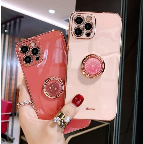Fashionable With Ring Bracket Phone Case For IPhone 12 Mini 12 Pro Max 11 Pro X XR XS Max Silicone Cover For Iphone 7 8 P SE2020