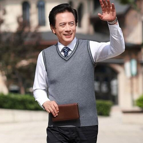 New Arrival Mens Sweater Vest Spring & Autumn Male Casual Solid Sleeveless Sweater Wool Jumper