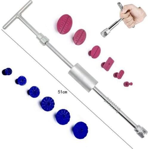 Upgrade Car Dent Puller Kit Thicken Dent Remover Auto Body Repair Tool 2 in 1 Slide Hammer Reverse Hammer Glue Tabs Suction Cups