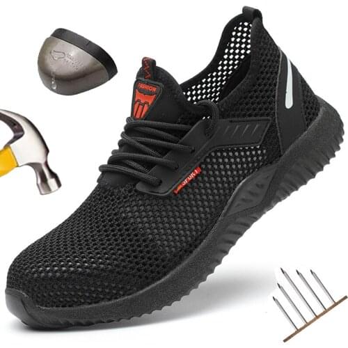 Indestructible Shoes Men Safety Work Shoes with Steel Toe Cap Puncture-Proof Boots Lightweight Breathable Sneakers Dropshipping