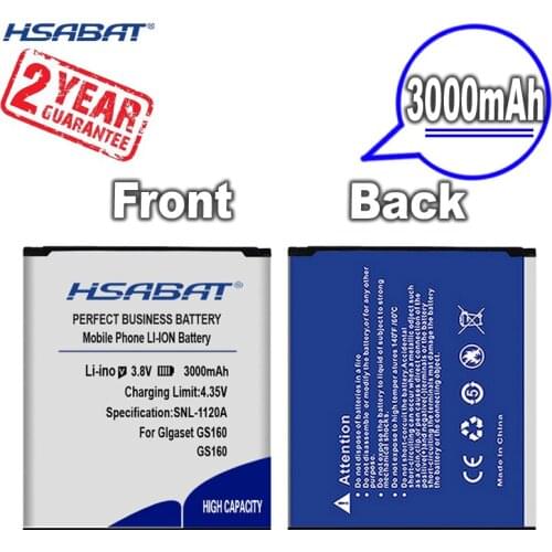 HSABAT 0 Cycle 3000mAh GS160 Battery for GIgaset GS160 V30145-K1310-X463 High Quality Replacement Accumulator