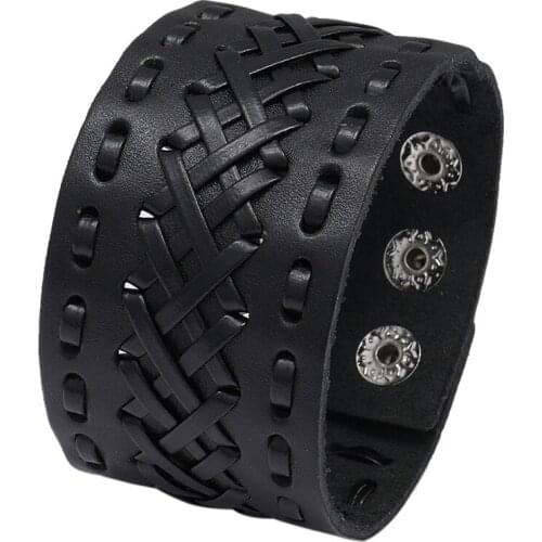 Woven Leather Bracelets Rope Wrapping Special Style Classic Punk Vintage Leathers Bracelet For Men