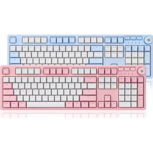 AJAZZ AK515 Wired Mechanical Gaming Keyboard 104 Keys PBT Backlight custom Keycap Red Switch Multimedia keyboard