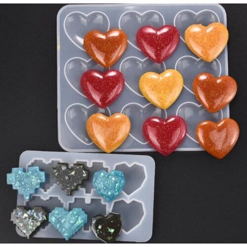 3D Heart Shape Silicone Mold Casting For Resin Jewelry Making Epoxy UV Jewelry Tools Silicone Moulds For DIY Keychain Pendants