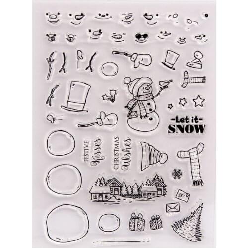 2021 Christmas Snowman Clear Stamps DIY Scrapbooking Craft Supplies Silicone Seal Custom Card Photo Album ink pad Stamping