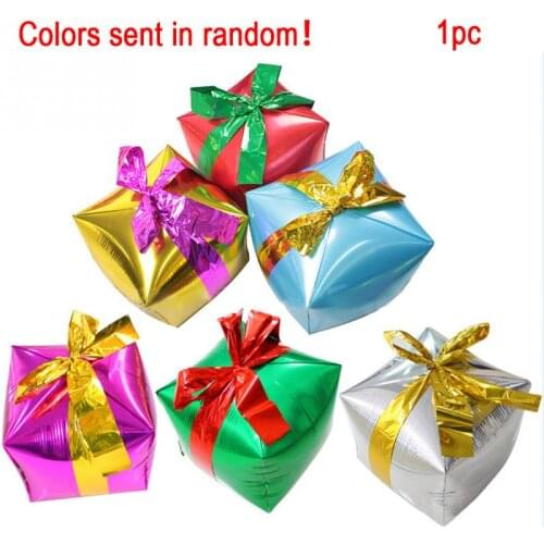 Party Dressing Gift Box Cube Aluminum Foil Helium Balloon Party Decoration Balloons YH-460107