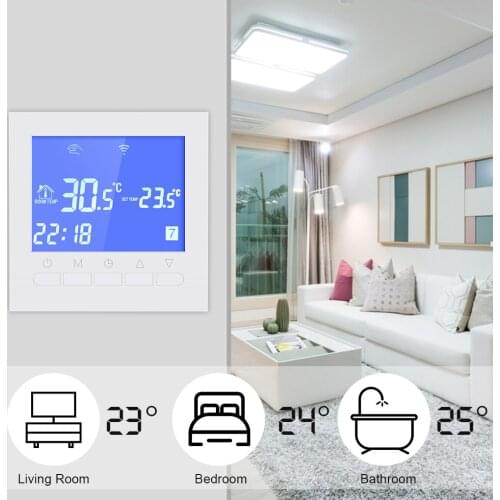 Wifi Smart Thermostat For Water/Electric Floor Heating/Gas Boiler Temperature Remote Control LCD Display For Google HomeAlexa