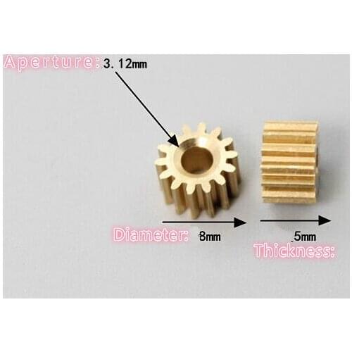 3.17MM motor shaft copper gear 14 gear brass spindle gear Toy Fittings 5 Series DC motor DIY model toy metal gear