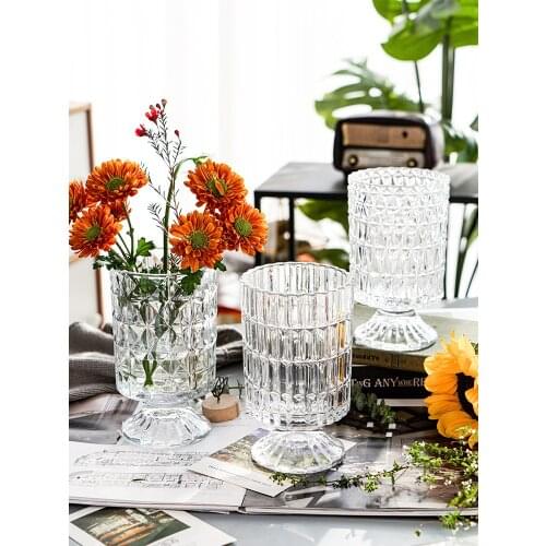 Flower Vase Room Decor Nordic Glass Vases Home Dining Table Decoration Flower Arrangement Bottle Hydroponic Vase Flower Pot